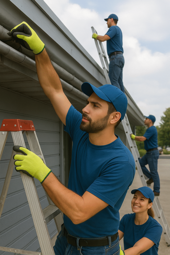 residential gutter cleaning rochester ny professional gutter cleaners removing leaves and debris